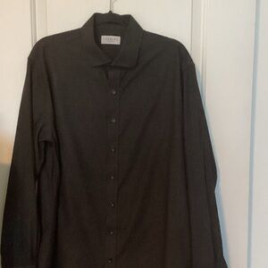 LEDBURY Men's Classic Black Dress Shirt XL 17.5